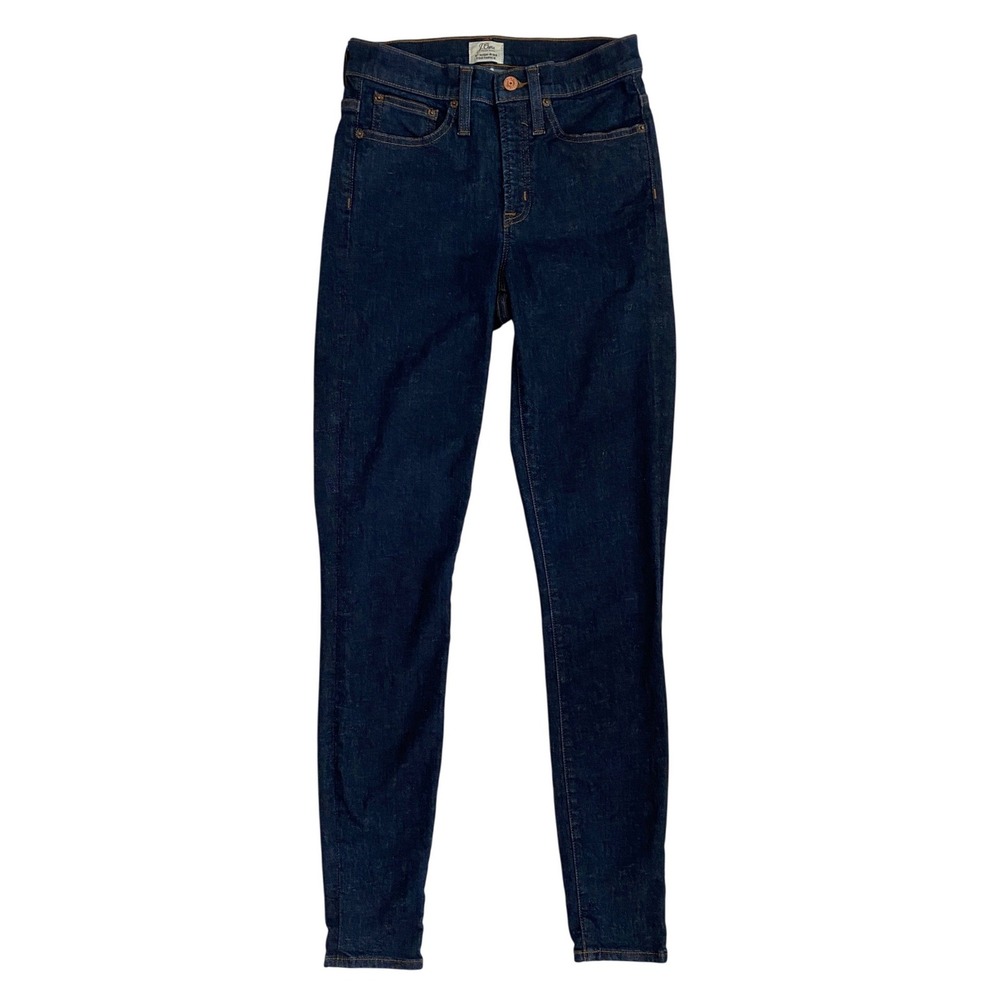 J.Crew 9" High-Rise Toothpick Skinny Jeans Dark Indigo Wash Womens 26T Tall